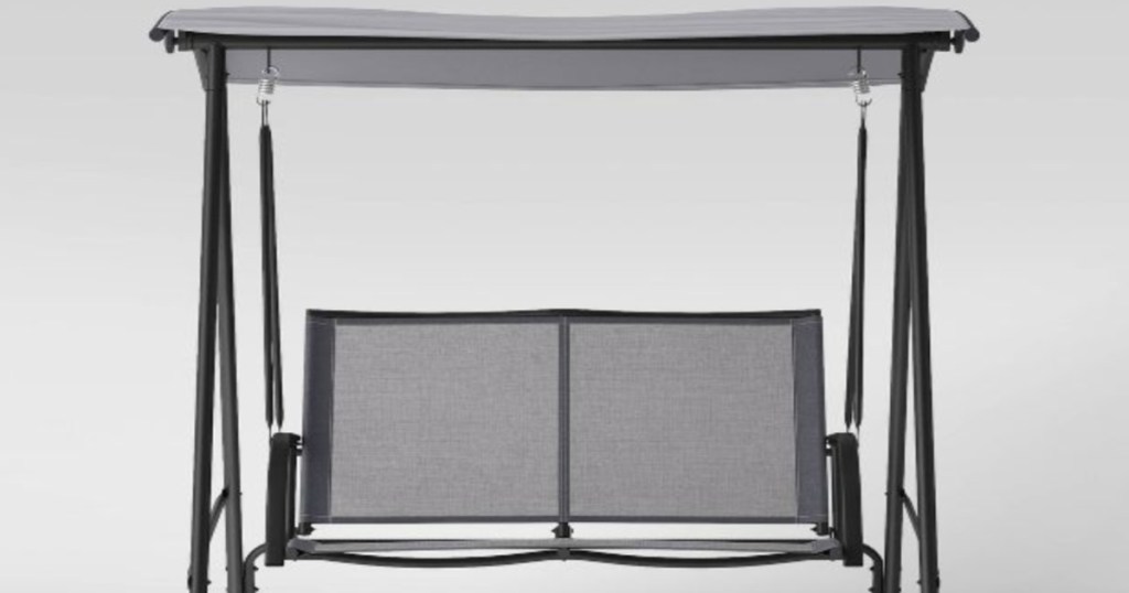 black and gray porch swing