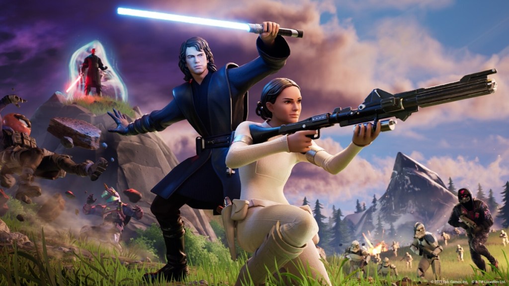 Star Wars characters playing Fortnite