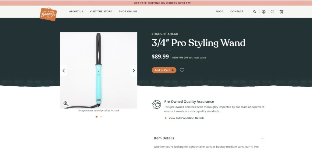 styling wand on UnclaimedBaggage.com