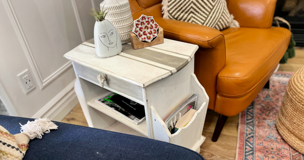 thrift store side table painted