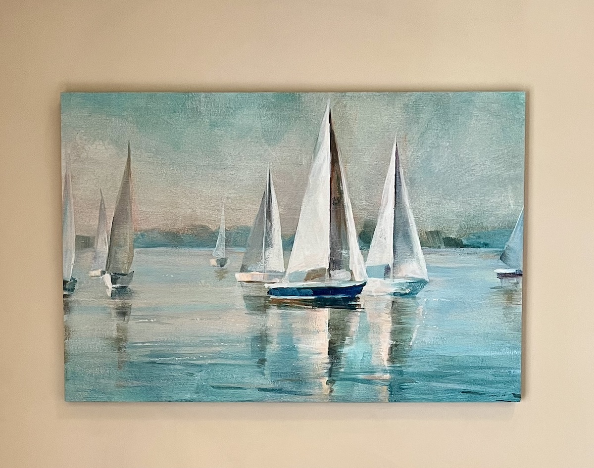 sailboat picture on wall