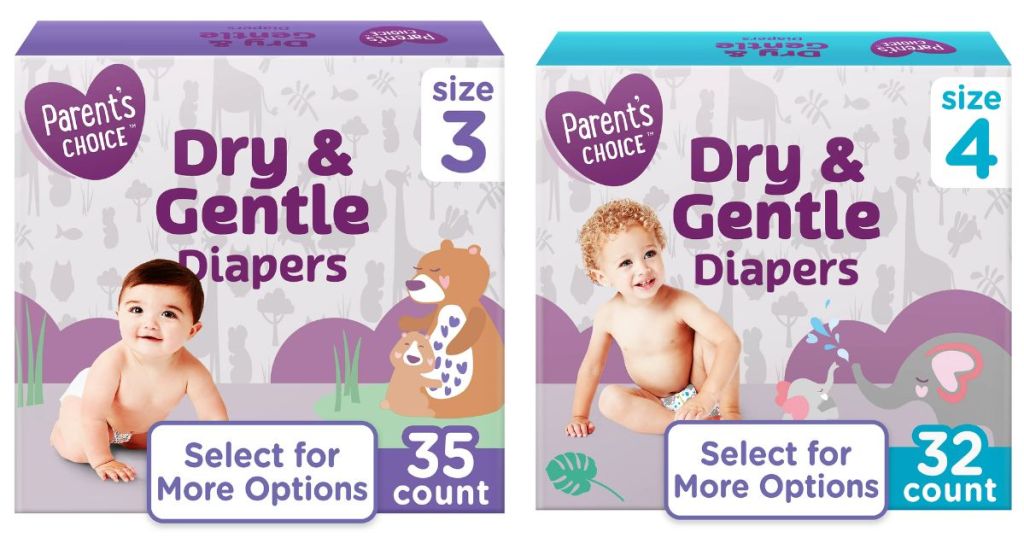 Parents Choice diapers boxes
