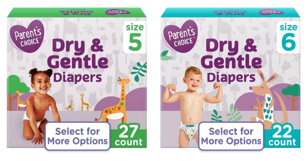 Parents Choice diapers boxes