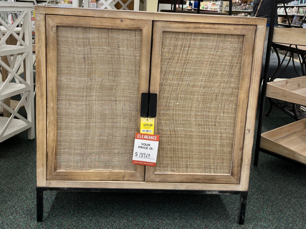 wood cabinet in store