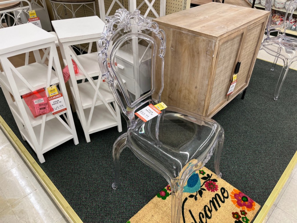 clear acrylic chair in store
