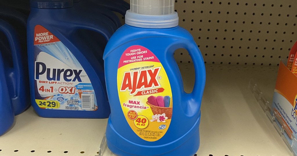 Ajax bottle on shelves