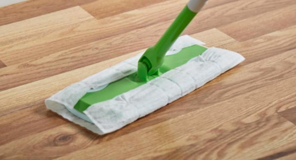 Amazon Basics Dry Floor Cloth on sweeper