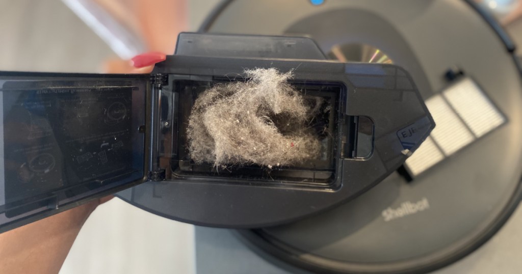 lint and hair from robot vacuum