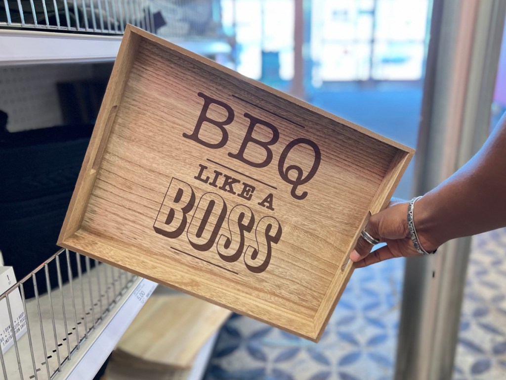 BBQ wood tray in store