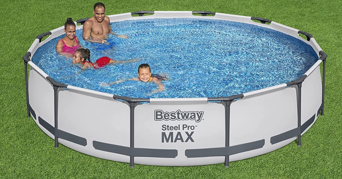 family swimming in a Bestway Pool