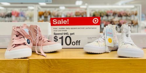 $10 Off $40 Target Cat & Jack Shoes Purchase | Save on Jelly Shoes, Rain Boots, Sneakers & More!