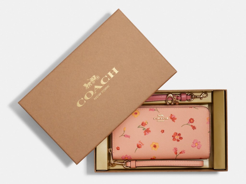 Coach Boxed Long Zip Around Wallet With Mystical Floral Print