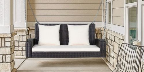 2-Person Rattan Porch Swing w/ Cushions Only $148 Shipped (Regularly $248)