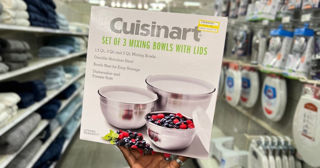 Cuisinart Stainless Steel Mixing Bowl 3 Piece Set With Lids Bowls - New In  Box
