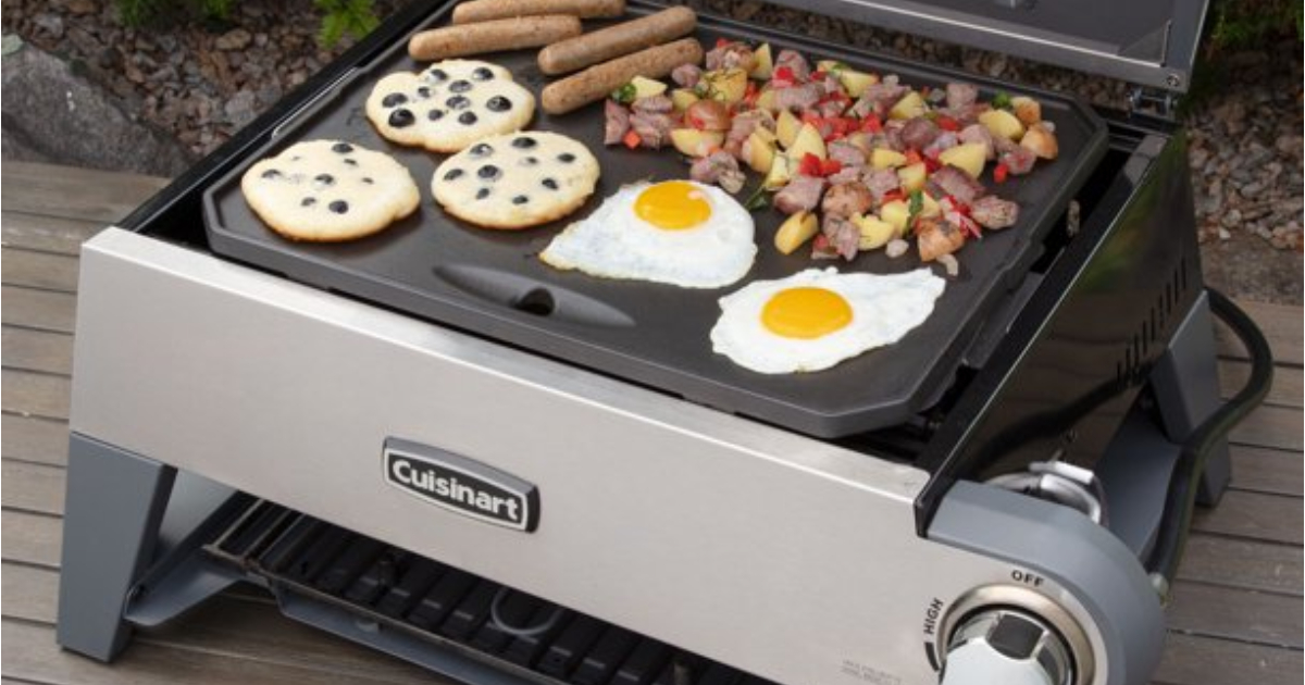 Cuisinart 3-in-1 Pizza Oven, Griddle, and Grill with breakfast cooking