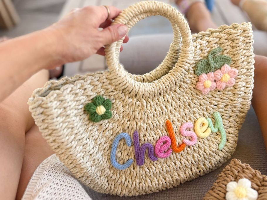 Custom Straw Beach Tote from $12.54 Shipped on Amazon (SO Cute!)