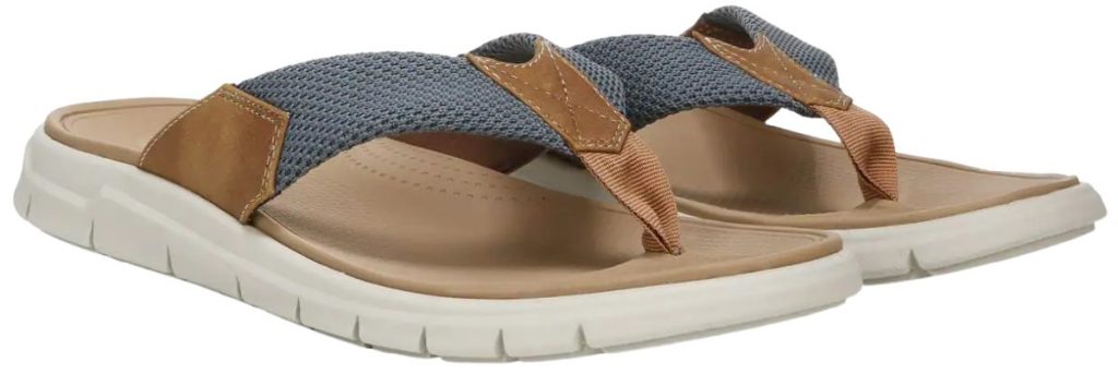 men's brown and blue sandals