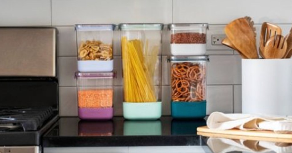 food storage containers on counter