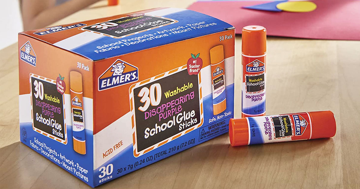 Elmer's Disappearing Purple Glue Sticks 30-Pack Only $7.82 Shipped on