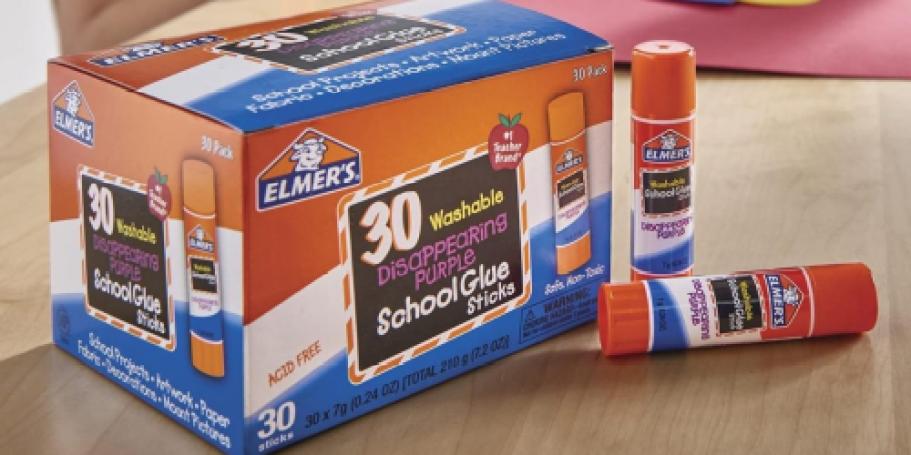 Elmer’s Disappearing Purple Glue Sticks 30-Pack Only $7.64 Shipped on Amazon (24¢ Each!)