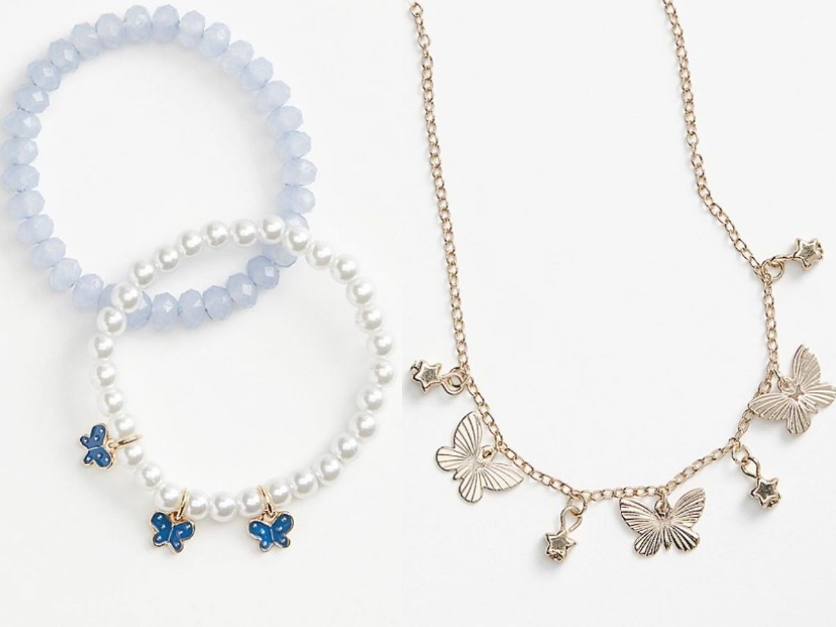 butterfly bracelets and necklace