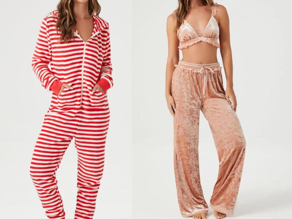 2 women wearing Forever 21 Pajamas 