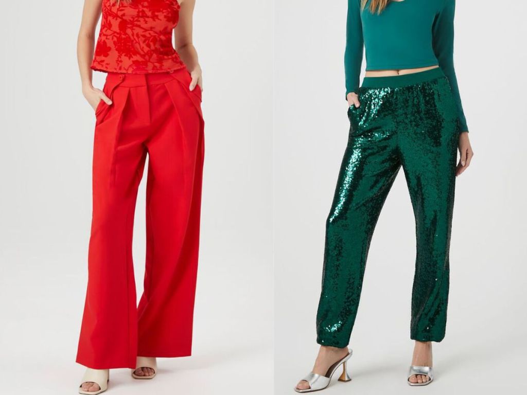 Forever 21 Pants in red and green