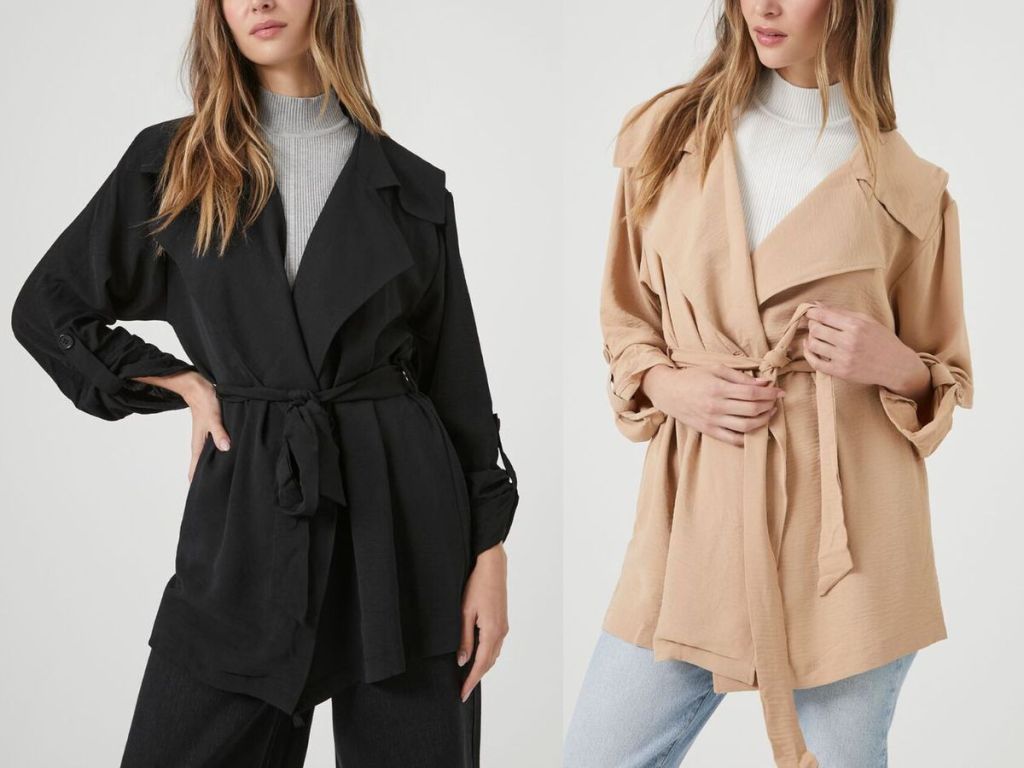 Tie-Waist Trench Coat