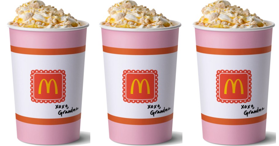 mcdonalds grandma mcflurry in pink cup with whipped cream