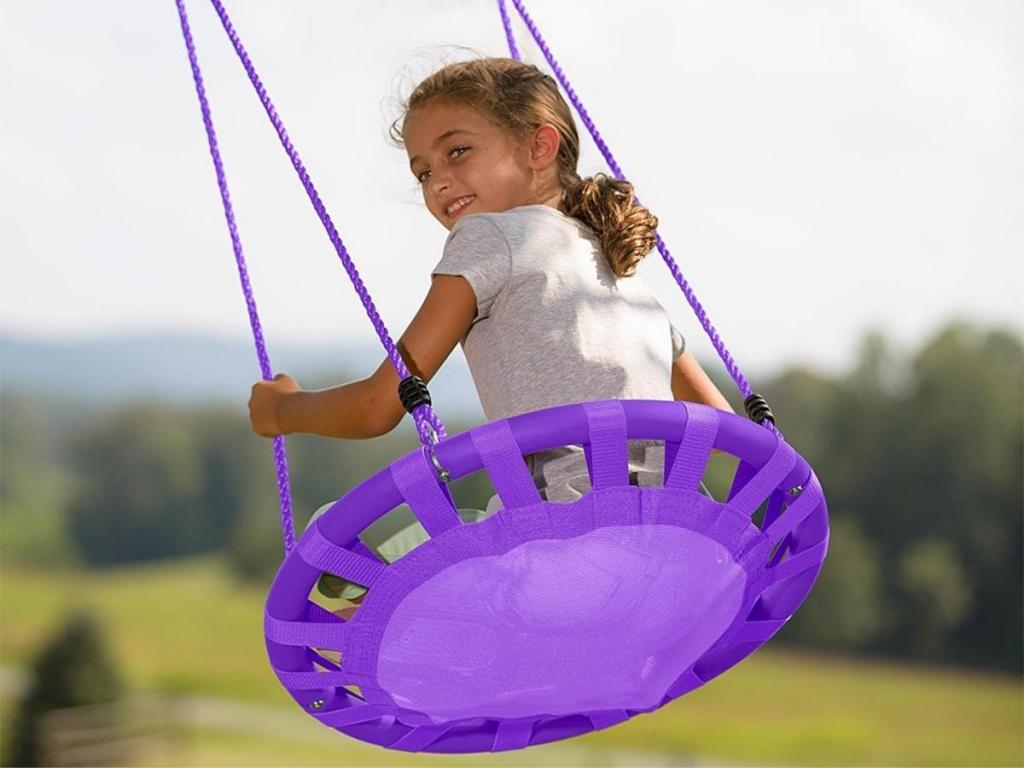 HearthSong Purple Round Mat Swing