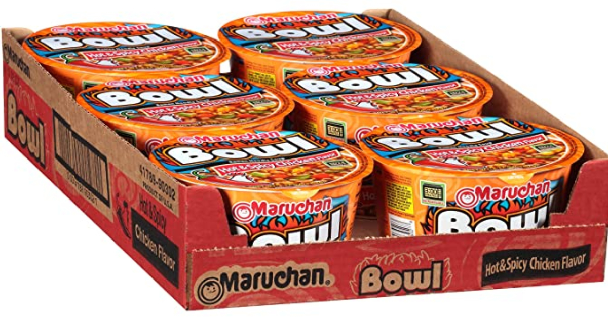 Maruchan Bowl Hot & Spicy Ramen 6Pack Only 4.80 on Amazon Just 80¢ Each