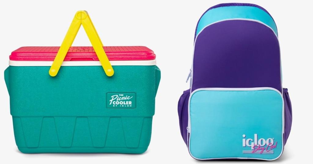 igloo retro picnic basket and backpack coolers