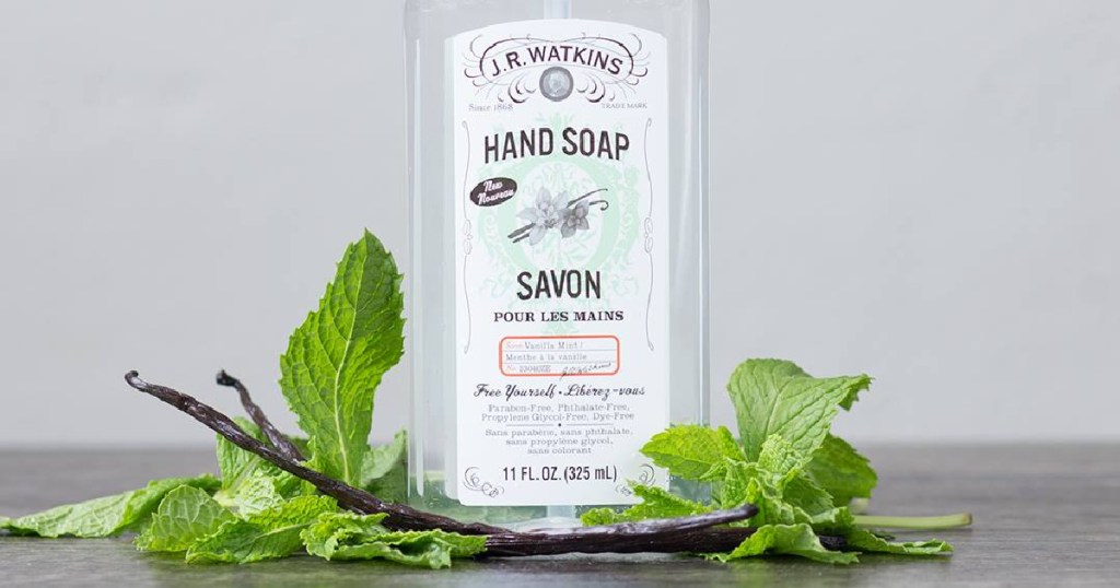bottle of vanilla mint hand soap