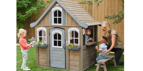 KidKraft Wooden Playhouse Only $224 Shipped (Regularly $449) – Ringing Doorbell, Bench & Planter Boxes