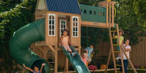 KidKraft Wooden Swing Set Only $999 Shipped on Walmart.com (Regularly $1,500) | Includes Swings, Slides, Crow’s Nest, & More