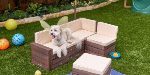 KidKraft Outdoor Wooden Sectional Only $101.50 Shipped on Amazon (Regularly $270) – Includes Umbrella & Ottoman