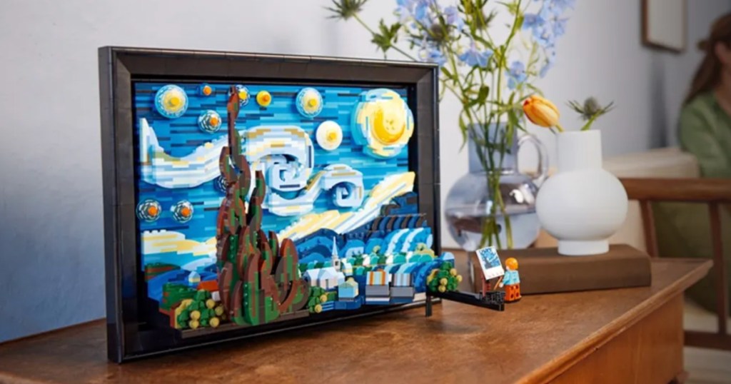 LEGO Vincent van Gogh Starry Night Set displayed on table