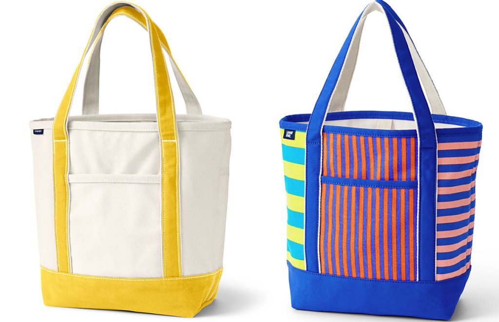 two lands end tote bags