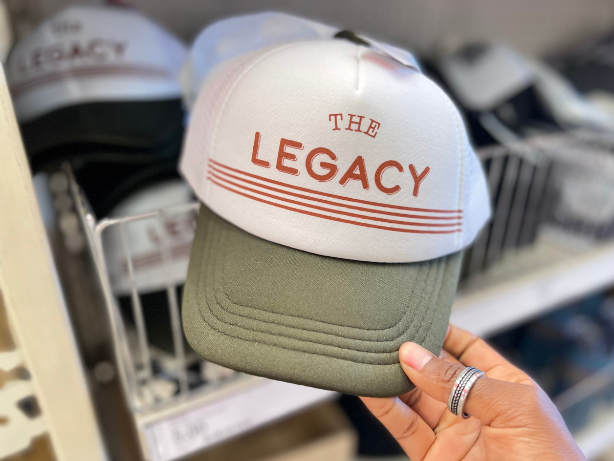 men and child matching hat sets in store