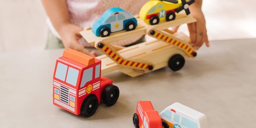 Melissa and Doug Car Carrier w/ 4 Rescue Vehicles Only $11.99 on Amazon or Target.com (Regularly $25)
