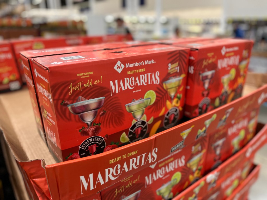 boxes of margarita wine cocktails in store