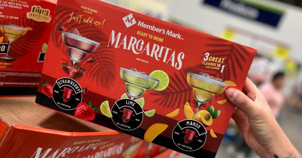 box of margarita wine cocktails in store
