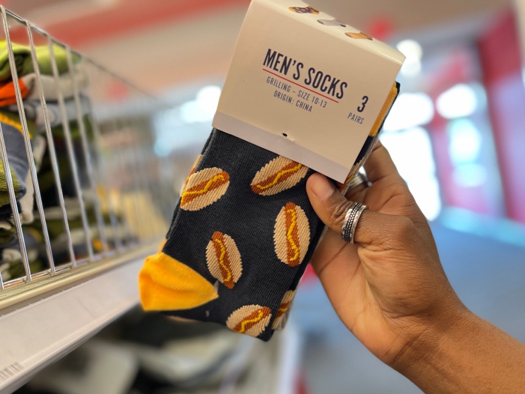 men's hot dog print socks
