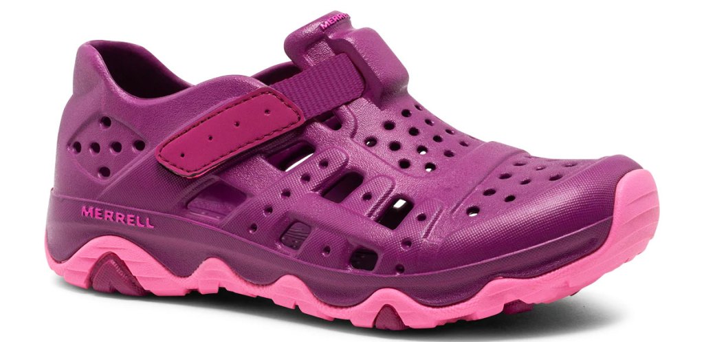 purple and pink water shoe