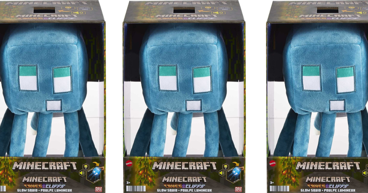 Minecraft Glow Squid Plush Figure with Lights & Sounds