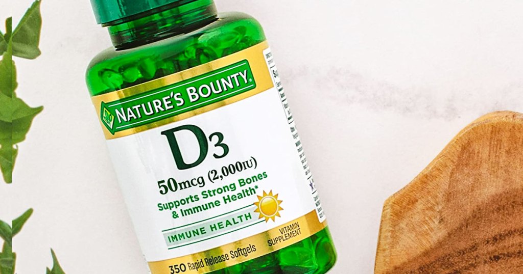 green bottle of Nature's Bounty Vitamin D3