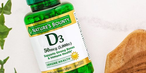 Nature’s Bounty Vitamin D3 350-Count Bottle Only $5.61 Shipped on Amazon + Save on Supplements