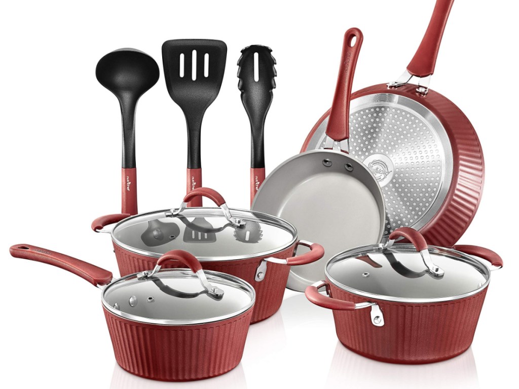 red cookware set