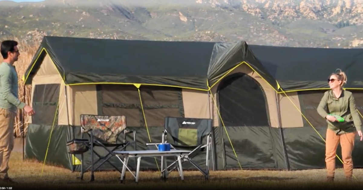 12-Person Cabin Tent Available on Walmart.com (3 Rooms, 2 Closets, Projector Screen & More)