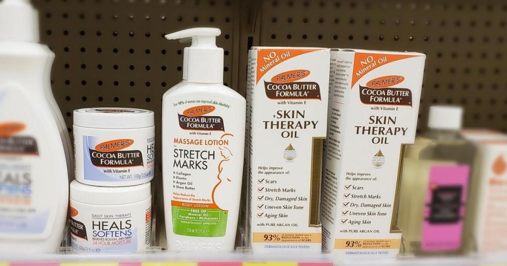palmer's stretch marks, lotion, and skin therapy oil in store